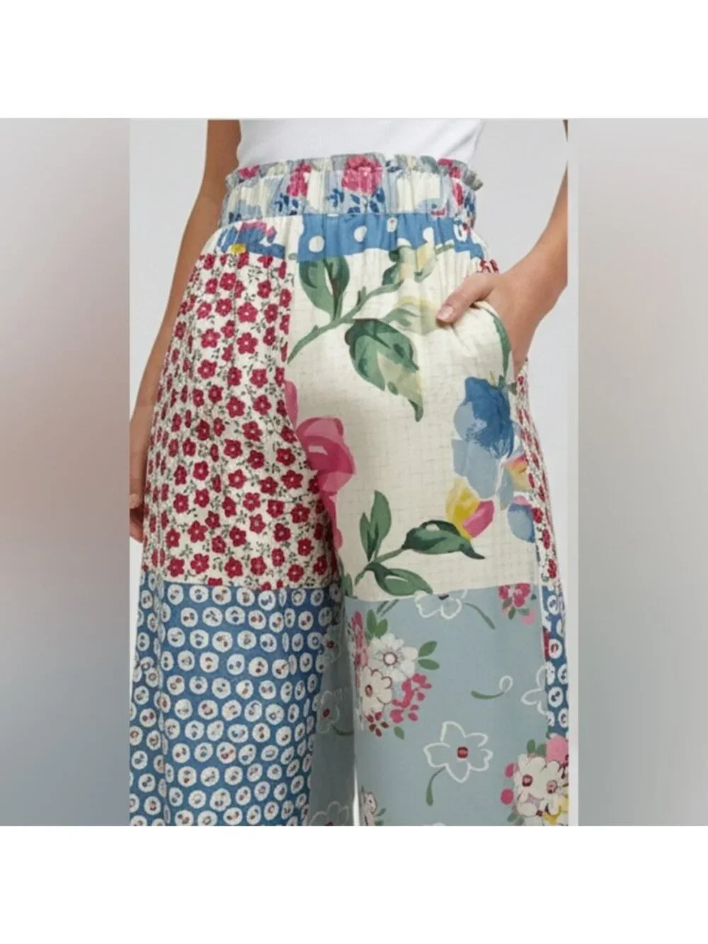 Boho Flowy Floral Wide Leg Pants - Picture 7 of 10